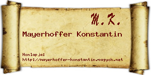 Mayerhoffer Konstantin névjegykártya