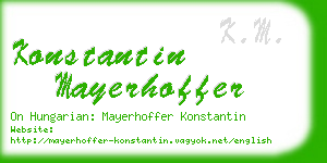 konstantin mayerhoffer business card
